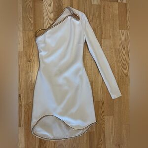 Stella mccartney one shoulder gold detail dress ivory xs 34